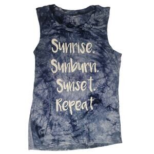 Tank Top Women's Shirt Blue Tie Dye Size Medium